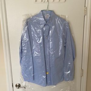 Brooks Brothers 17” neck 36/37” sleeve blue business long sleeve button up shirt